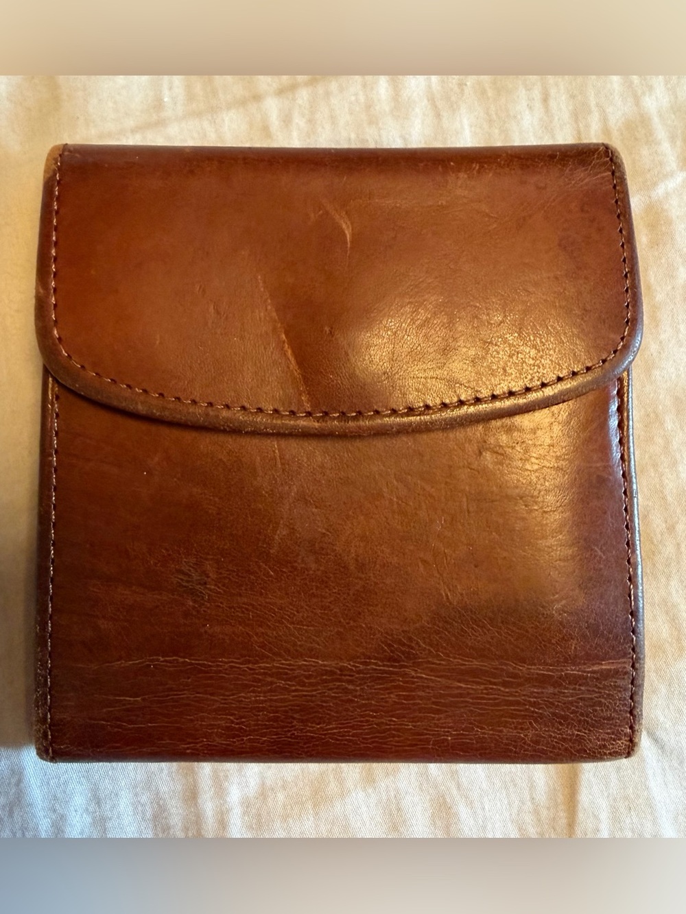 Vintage Coach Tan Leather Women's Compact Wallet